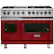 Front. Viking - Self-Cleaning Freestanding Double Oven Dual Fuel Convection Range - Apple red.