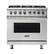 Front. Viking - Freestanding 7 Series Dual Fuel Self-Clean 36"W Range - Stainless steel.