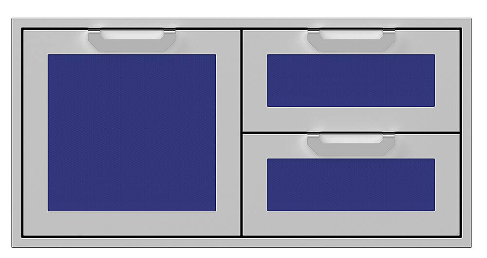 Angle. Hestan - AGSDR Series 42" Double Drawer and Storage Door Combination - Prince.