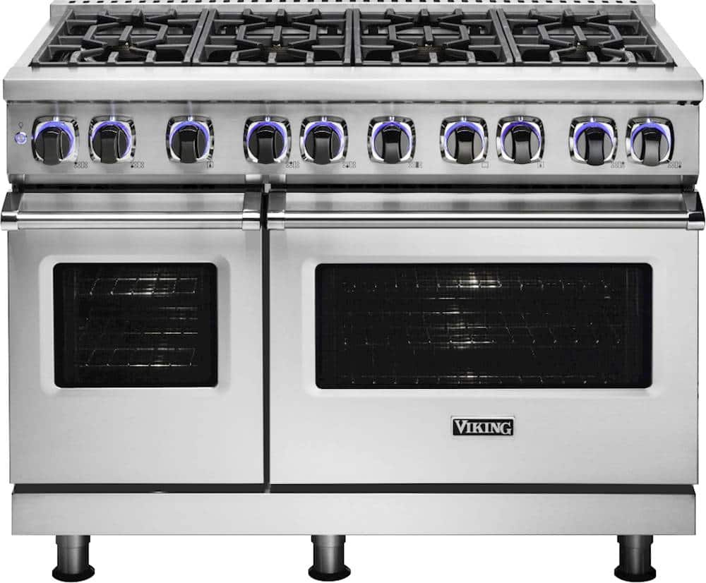 Front. Viking - VGR Freestanding 7-Series Gas 48"W Range - Stainless Steel.