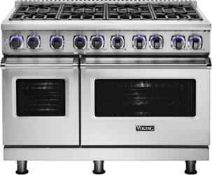 Viking - Freestanding Double Oven Gas Range - Stainless steel - Front_Zoom