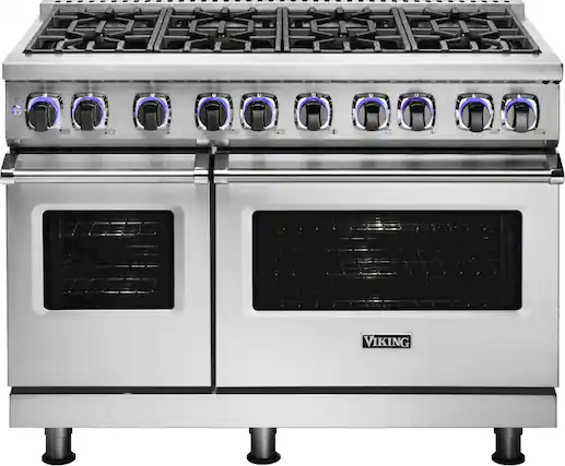 Front. Viking - VGR Freestanding 7-Series Gas 48"W Range - Stainless Steel.