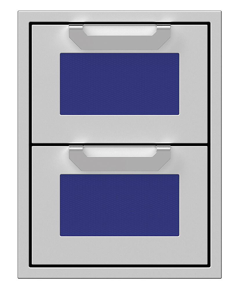 Angle. Hestan - AGDR Series 16" Outdoor Double Storage Drawers - Prince.