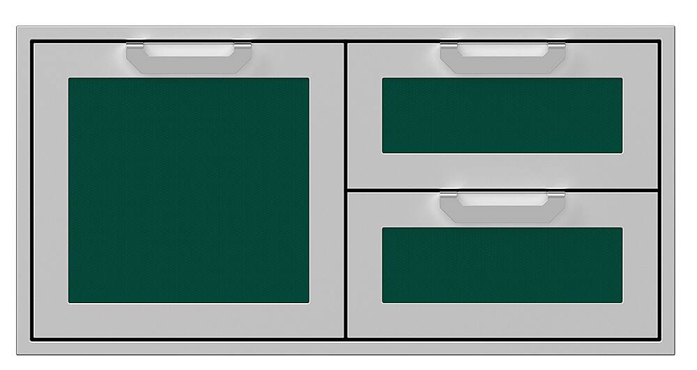 Angle. Hestan - AGSDR Series 42" Double Drawer and Storage Door Combination - Grove.