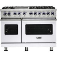 Viking - 6.1. Cu. Ft. Freestanding Double Oven LP Gas Range - White - Front_Zoom