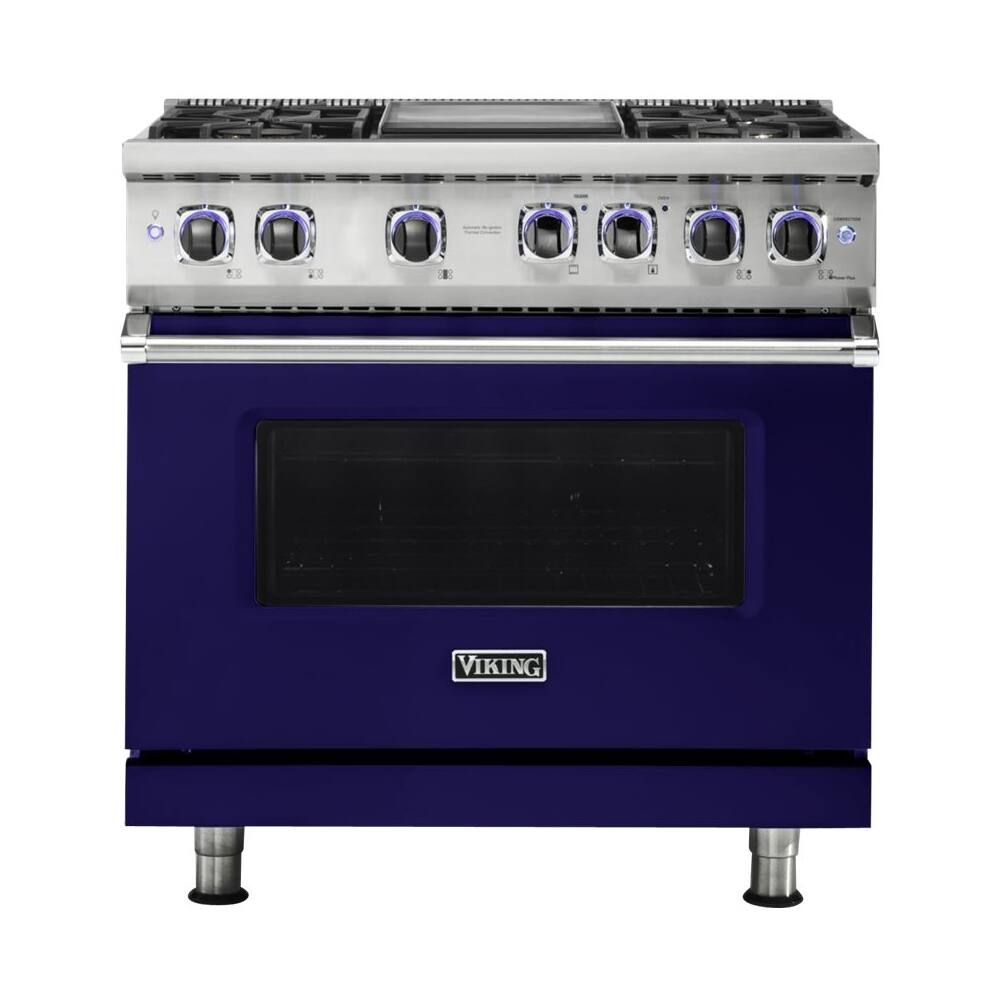 Viking - 5.1 Cu. Ft. Freestanding Gas Convection Range - Cobalt Blue - Front_Zoom