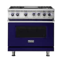 Viking - 5.1 Cu. Ft. Freestanding Gas Convection Range - Cobalt Blue - Front_Zoom