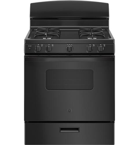 GE - 4.8 Cu. Ft. Freestanding Gas Range - Black