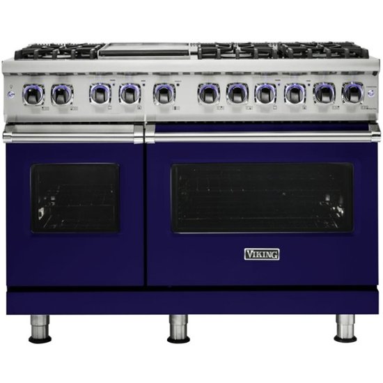 Viking – Freestanding Double Oven Gas Range – Cobalt Blue
