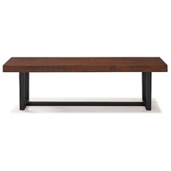 Walker Edison - Solid Wood Farmhouse Dining Bench - Mahogany - Front_Zoom
