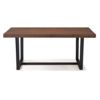 Walker Edison - 72" Rectangular Solid Pine Wood Dining Table - Mahogany - Front_Zoom