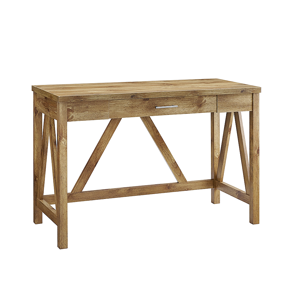 Angle View: Walker Edison - Rustic Farmhouse A-Frame Computer Desk - Barnwood