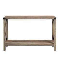 Walker Edison - Farmhouse Rustic Entryway/Accent Table - Gray Wash - Front_Zoom