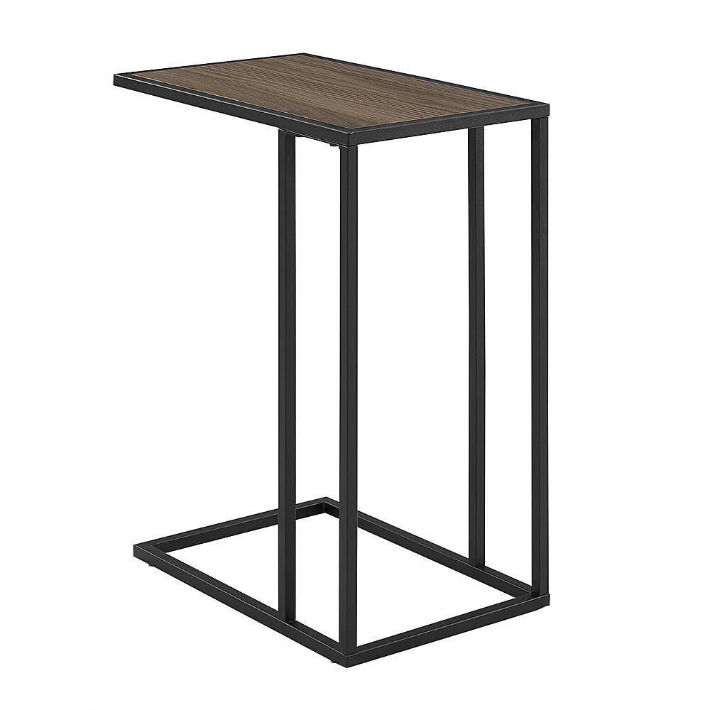 Left View: Walker Edison - Modern Rectangle End/Side Table - Medium Walnut/Black