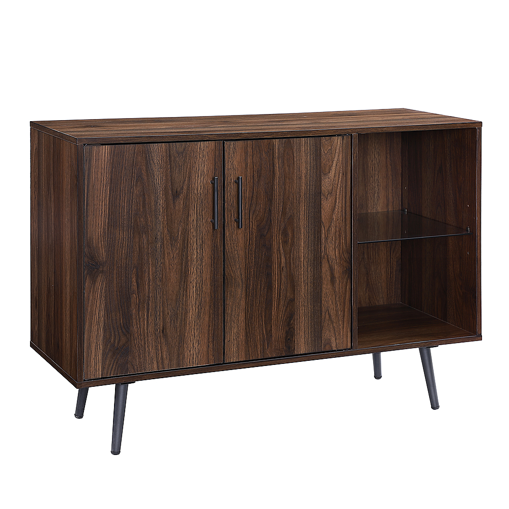 Angle View: Walker Edison - Mid-Century Wood TV Console for Most TVs Up to 48" - Dark Walnut
