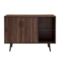 Walker Edison - Mid-Century Wood TV Console for Most TVs Up to 48" - Dark Walnut - Front_Zoom