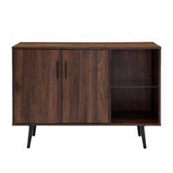 Walker Edison - Mid-Century Wood TV Console for Most TVs Up to 48" - Dark Walnut - Front_Zoom
