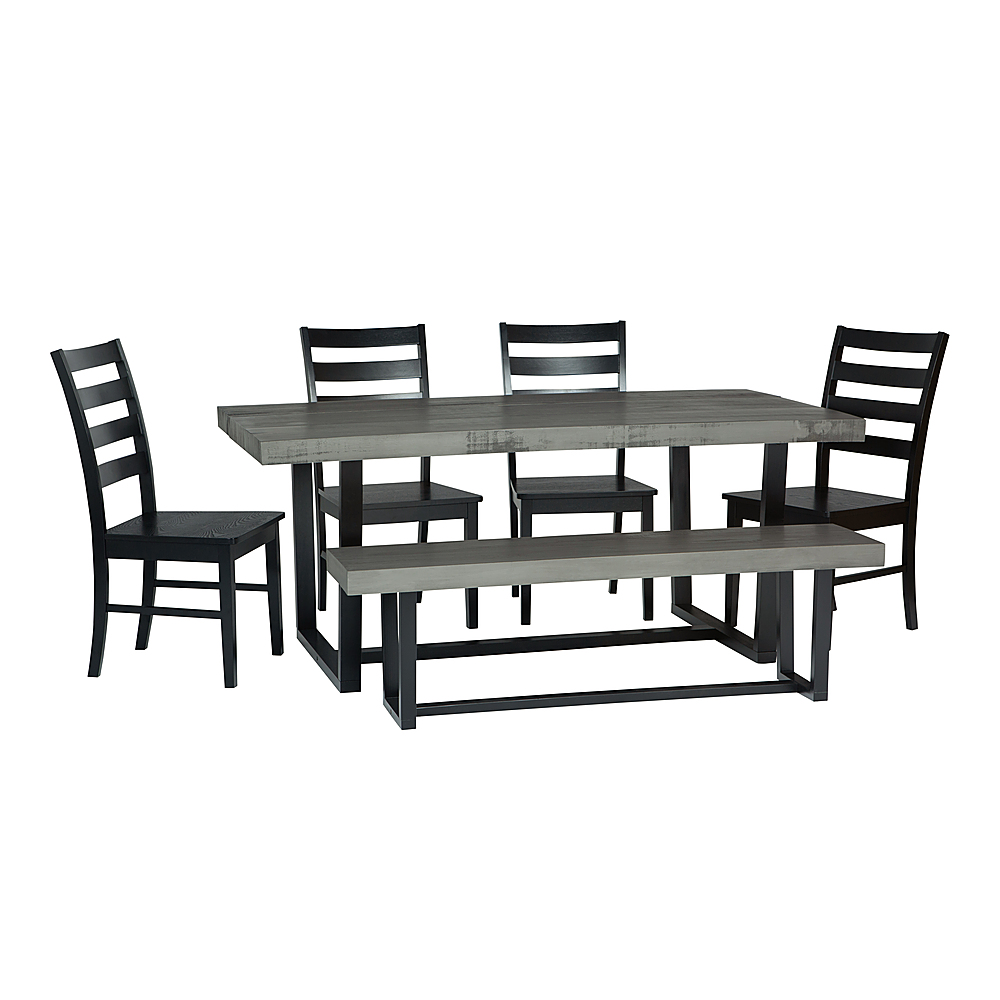 Best Buy: Walker Edison Rectangular Farmhouse Dining Table (Set of 6 ...