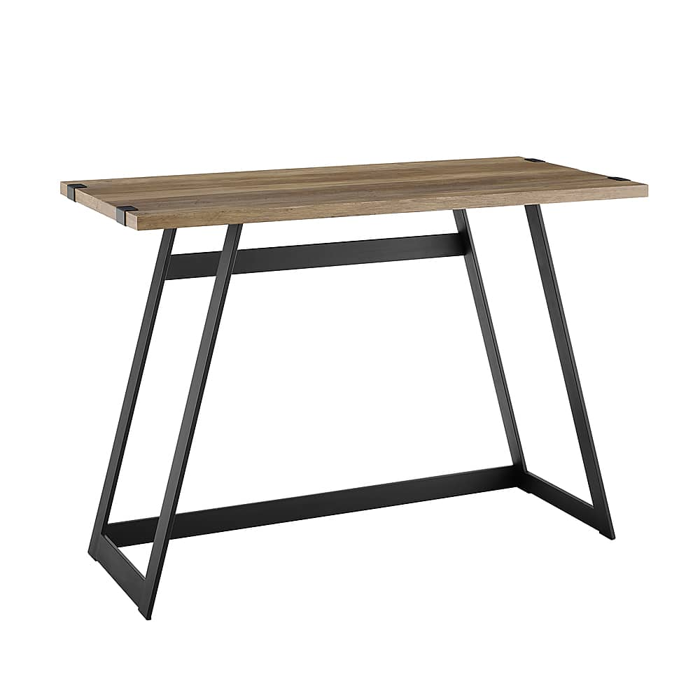 Angle View: Walker Edison - 42" Faux Wrap Leg Modern Industrial Computer Desk - Rustic Oak