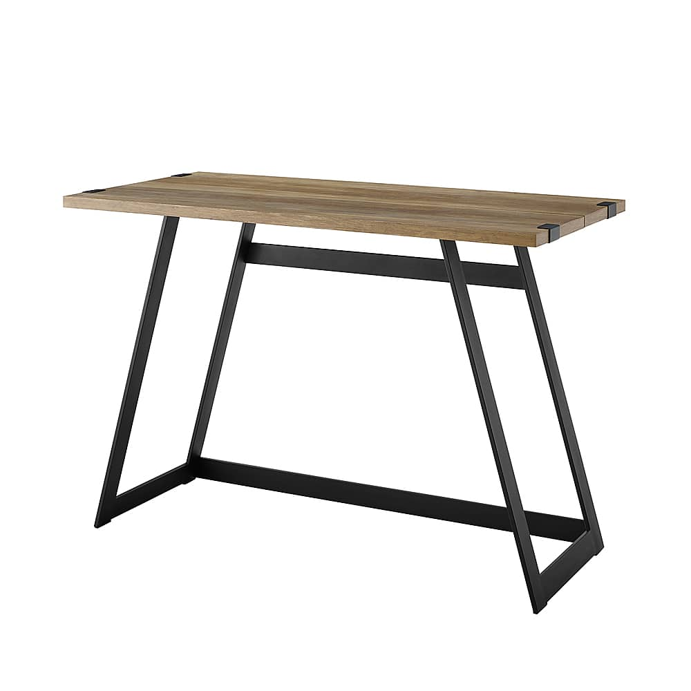 Left View: Walker Edison - 42" Faux Wrap Leg Modern Industrial Computer Desk - Rustic Oak