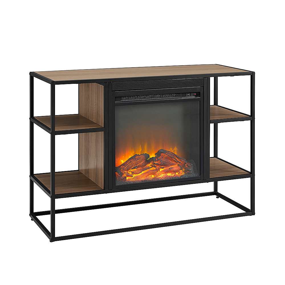Angle View: Walker Edison - Fireplace TV Console for Most TVs Up to 44" - Mocha