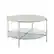 Angle. Walker Edison - Modern Round Coffee Table - Faux White Marble/Glass/Chrome.