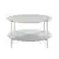 Front. Walker Edison - Modern Round Coffee Table - Faux White Marble/Glass/Chrome.