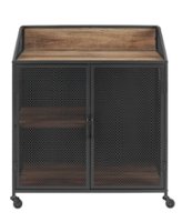 Walker Edison - 33" Industrial 2-Door Bar Cabinet - Rustic Oak - Front_Zoom