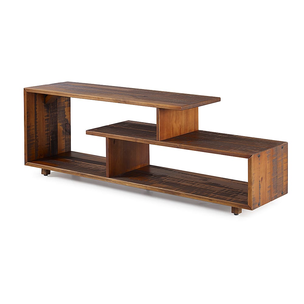 Left View: Walker Edison - Rustic Modern TV Stand - Amber