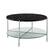 Angle. Walker Edison - Modern Round Coffee Table - Faux Black Marble/Glass/Chrome.