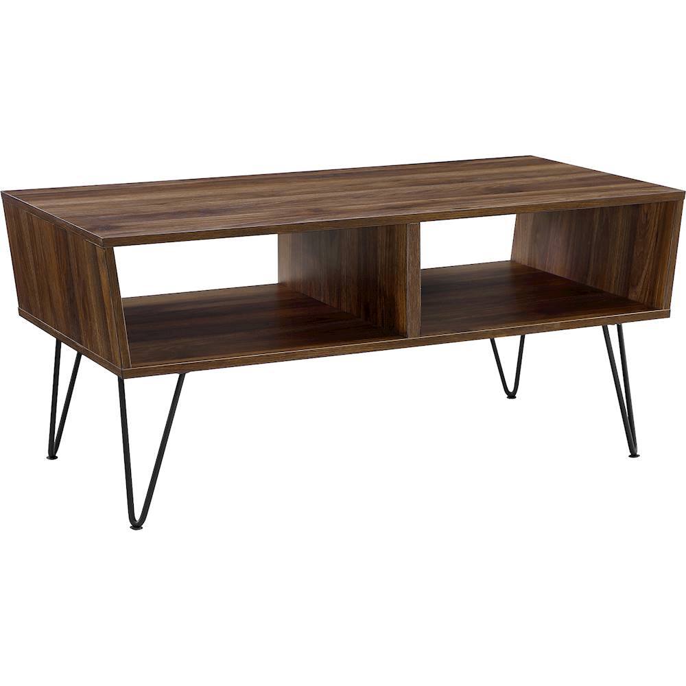 Angle View: Walker Edison - Mid Century Modern Wood Coffee Table - Dark Walnut