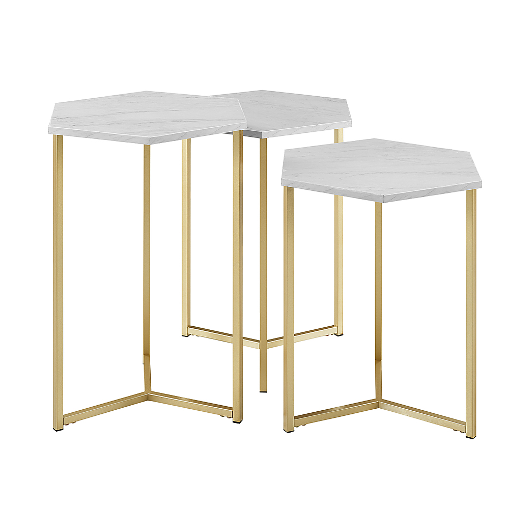 Details about   New Home Decor Modern Nest of Tables Set of 3 Marble Effect Metal Frame