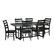 Angle. Walker Edison - Rectangular Farmhouse Dining Table (Set of 7) - Gray/Black.