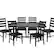 Front. Walker Edison - Rectangular Farmhouse Dining Table (Set of 7) - Gray/Black.