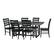 Left. Walker Edison - Rectangular Farmhouse Dining Table (Set of 7) - Gray/Black.