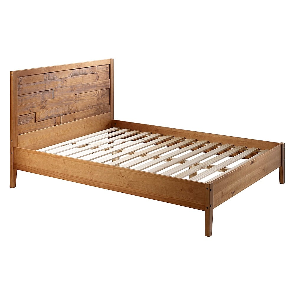 Angle View: Walker Edison - 64" Queen-Size Standard Bed - Caramel