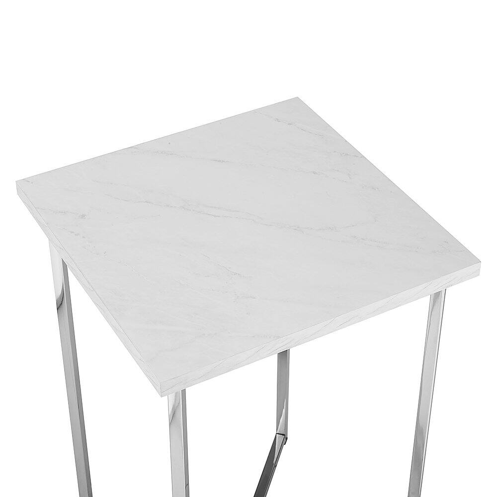 Customer Reviews: Walker Edison Modern Square End/Side Table White ...