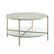 Angle. Walker Edison - Modern Round Coffee Table - Faux White Marble/Glass/Gold.