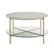 Front. Walker Edison - Modern Round Coffee Table - Faux White Marble/Glass/Gold.