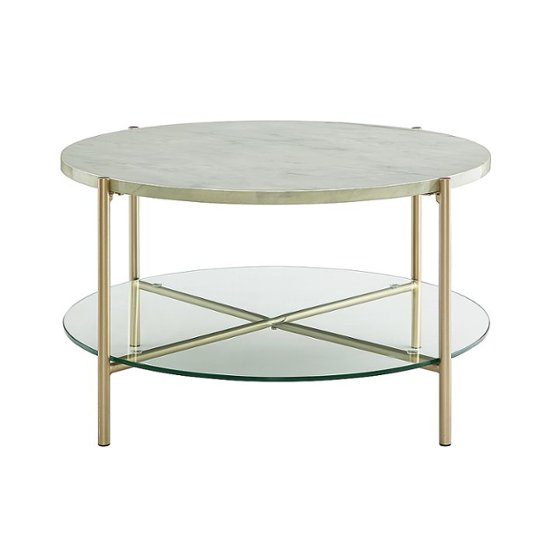 Walker Edison Modern Round Coffee Table, Best Round Glass Coffee Table