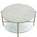 Alt View 11. Walker Edison - Modern Round Coffee Table - Faux White Marble/Glass/Gold.