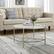 Alt View 12. Walker Edison - Modern Round Coffee Table - Faux White Marble/Glass/Gold.