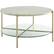 Left. Walker Edison - Modern Round Coffee Table - Faux White Marble/Glass/Gold.