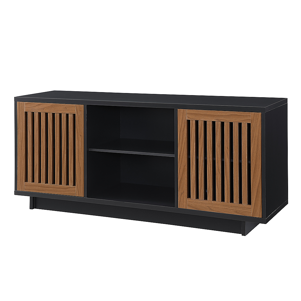Left View: Walker Edison - Modern Console for Most TVs Up to 64" - Acorn/Black