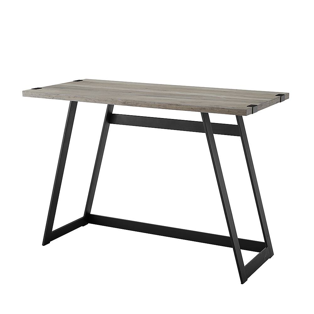 Left View: Walker Edison - 42" Faux Wrap Leg Modern Industrial Computer Desk - Gray Wash