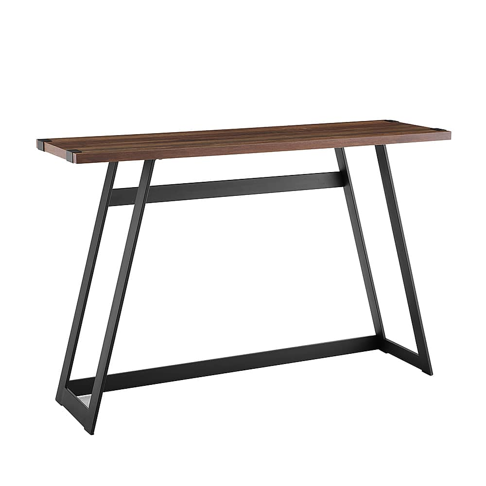 Angle View: Walker Edison - Rectangular Mid Century Modern Dining Table (Set of 3) - Walnut/Black