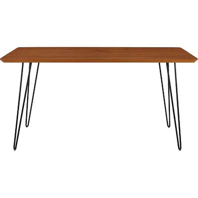 Walker Edison - Rectangular Mid Century Modern Dining Table (Set of 3) - Walnut/Black