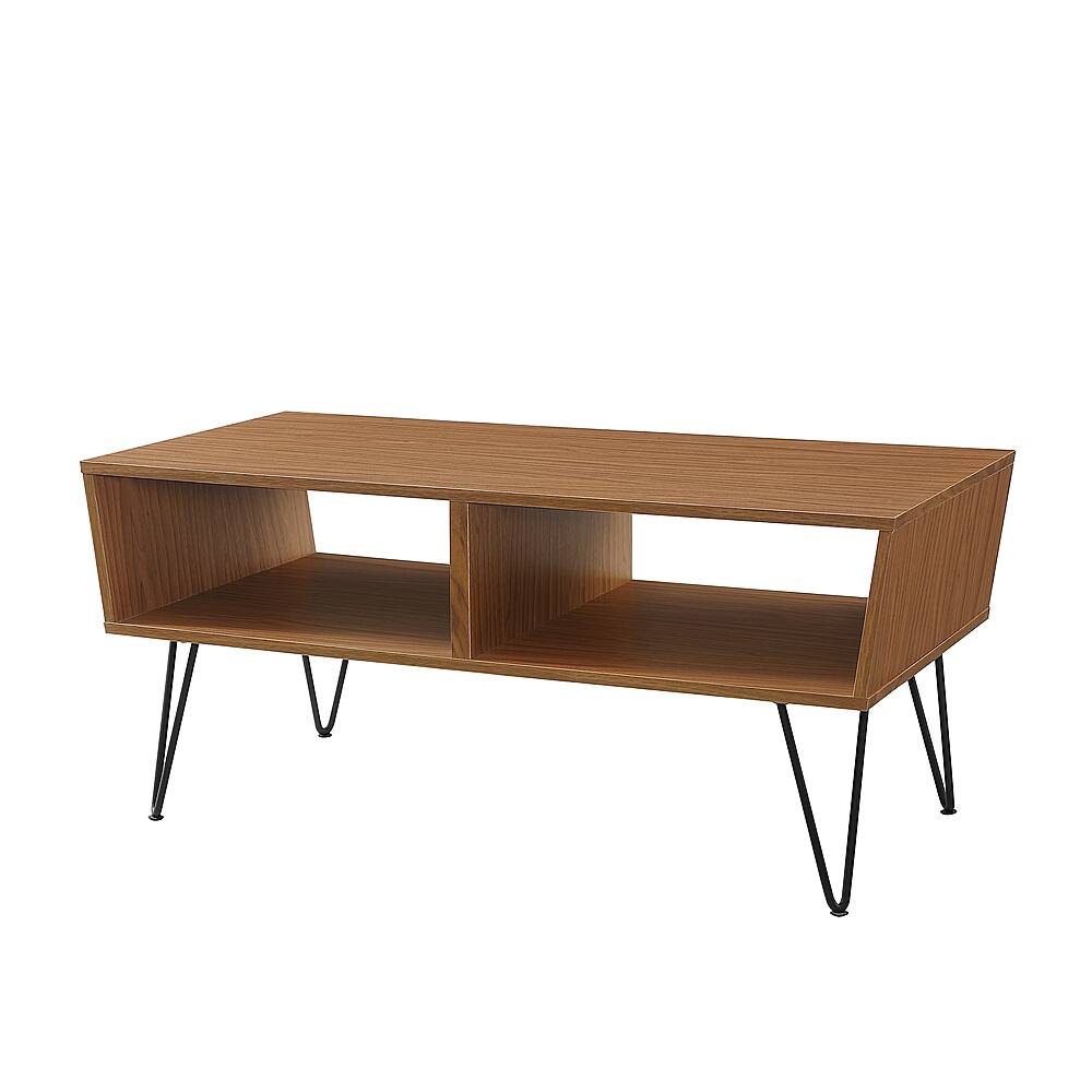 Left View: Walker Edison - Mid Century Modern Wood Coffee Table - Acorn