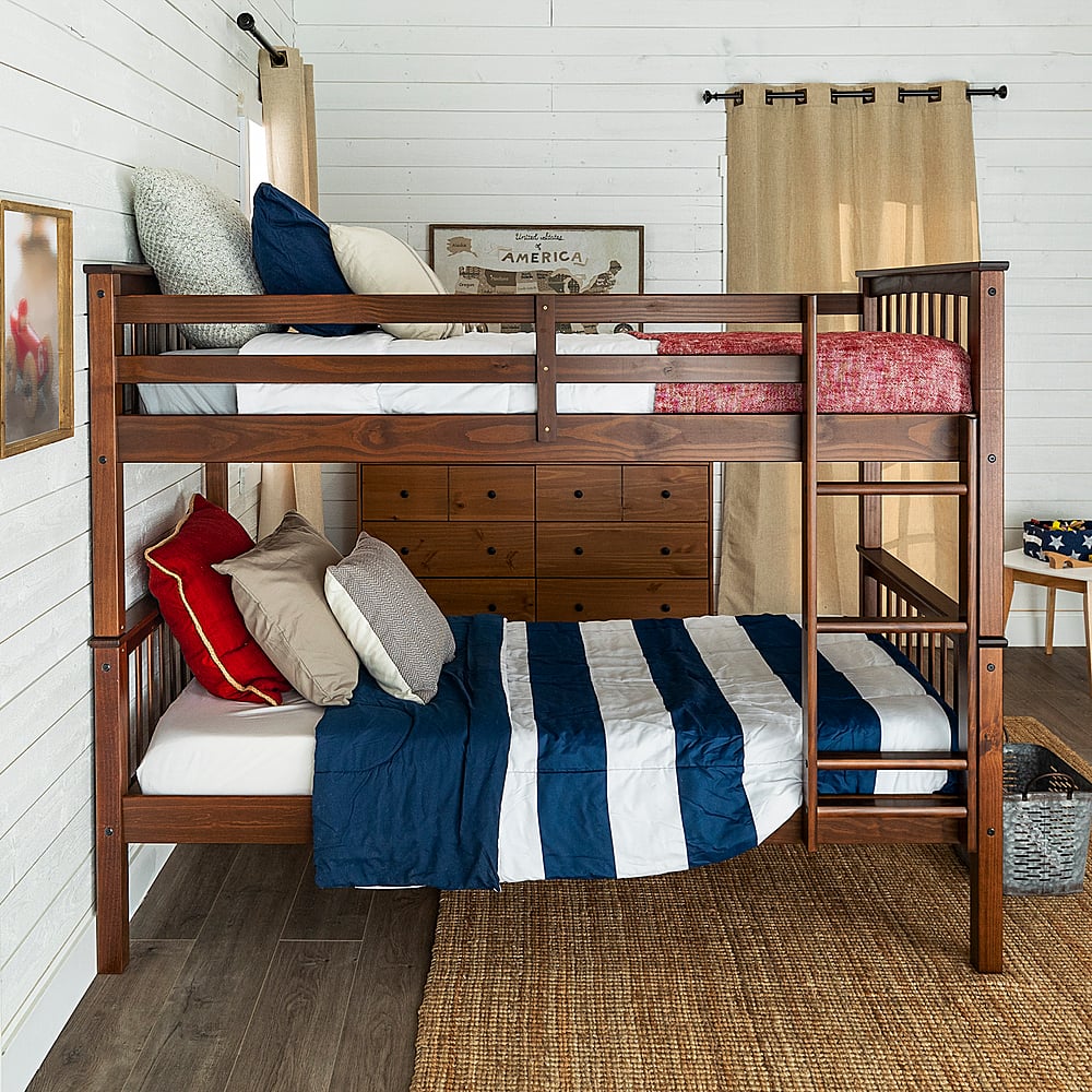 Best Buy: Walker Edison Solid Wood Twin Over Twin Mission Design Bunk ...