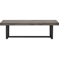 Walker Edison - Solid Wood Farmhouse Dining Bench - Gray - Front_Zoom